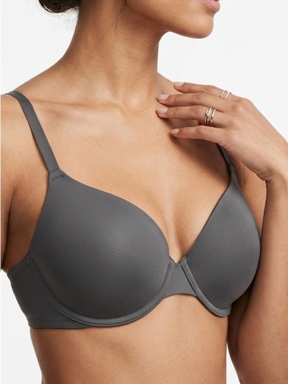 SET of 2 Aerie Demi T-Shirt Bra Bundle 36C Space Dye Heather Pink Gray Coquette